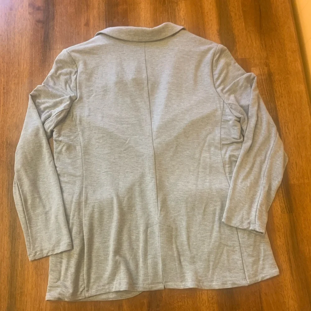 Philosophy NWT jacket blazer Large Mist Grey Heather one button front po…